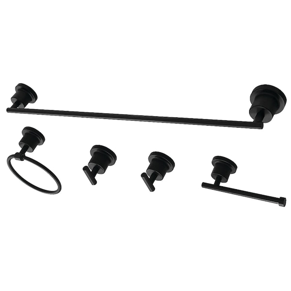 BAH8230478MB Concord 5-Piece Bathroom Accessory Set, Matte Black